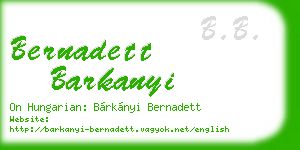 bernadett barkanyi business card